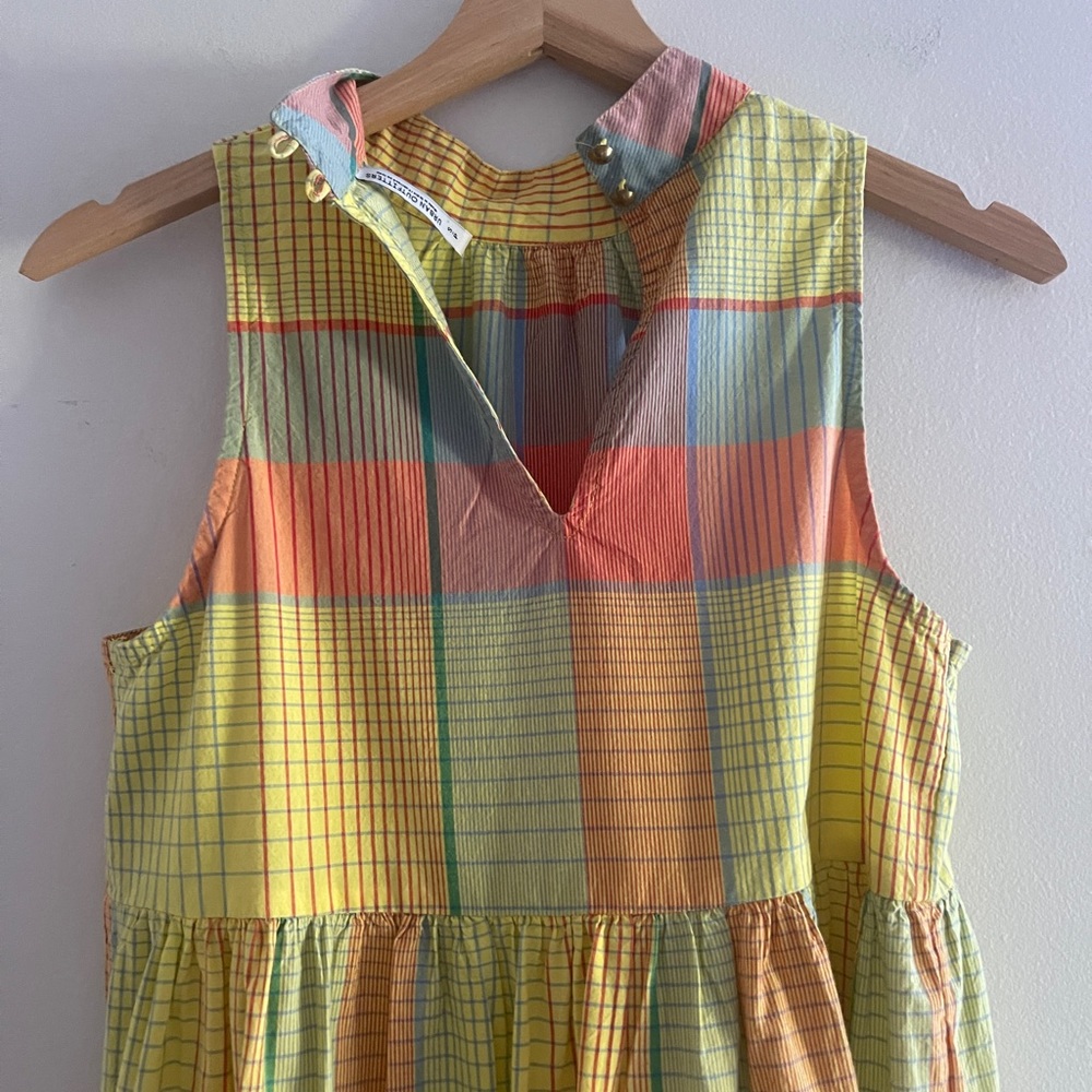 Urban Outfitters Yellow and Orange Plaid Midi Dress - Picture 4 of 16